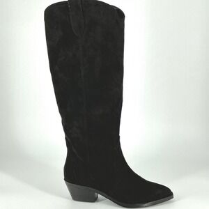 Dolce VITA Size 6 Black Western Knee High Boots Pointed Faux Suede NEW Regy $240